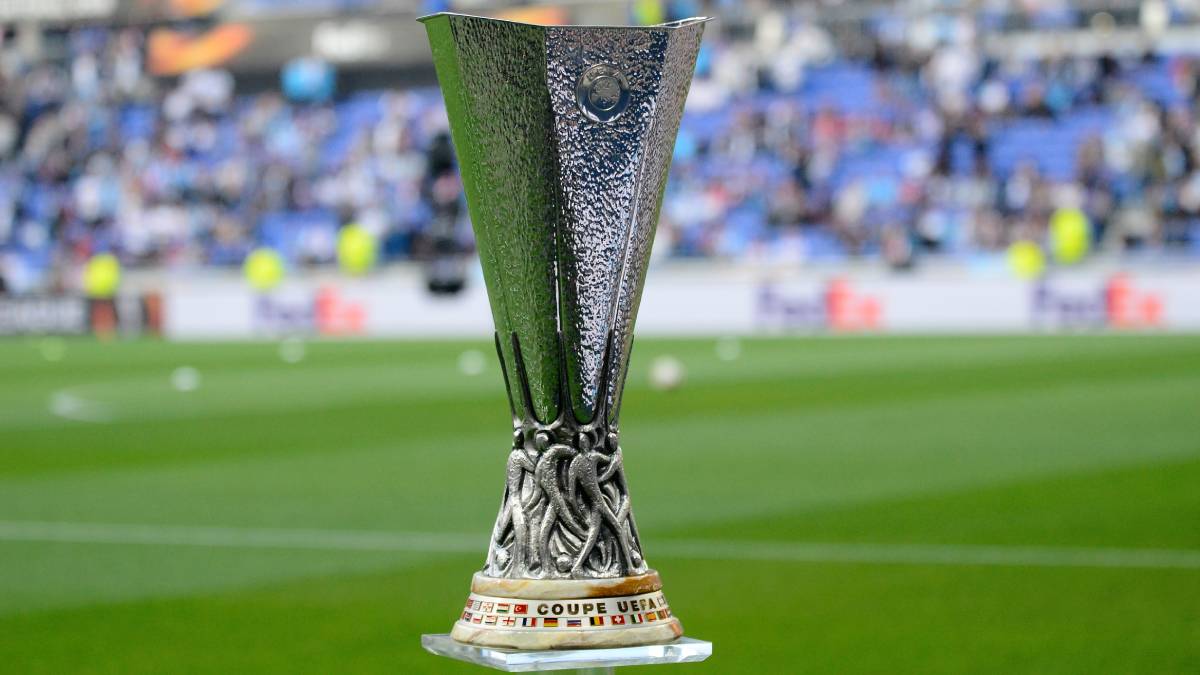Europa League football trophy