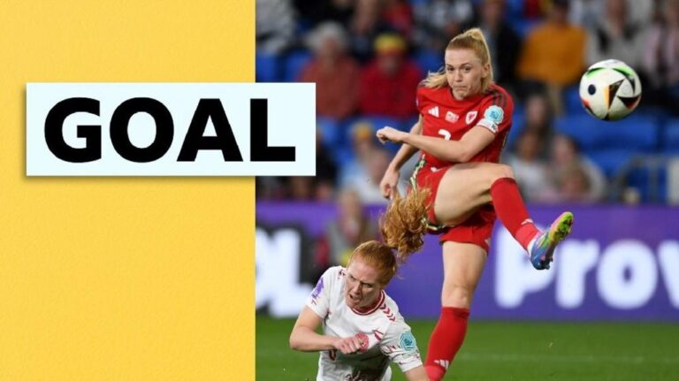 Netherlands scores against Denmark